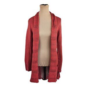 Angel of the North Anthropologie Knit Orange Red Cardigan Sz S